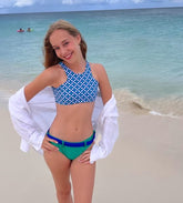 TALIA BIKINI GREEN WITH POLKA DOT TOP