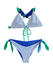 TRIANGLE BIKINI TATIANA BLUE POLA DOTS