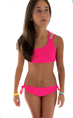 ASSYMMETRIC ONE SHOULDER BIKINI IN HOT PINK