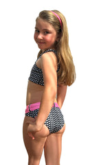 TALIA BIKINI BLACK & WHITE HEARTS WITH PINK