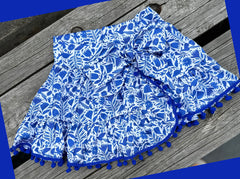 SEVILLE SKIRT FRIDA PATTERN IN BLUE & WHITE