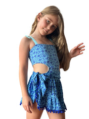 SEVILLE SKIRT FRIDA PATTERN IN BLUE & AQUA