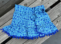 SEVILLE SKIRT FRIDA PATTERN IN BLUE & AQUA