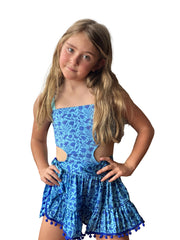 SEVILLE SKIRT FRIDA PATTERN IN BLUE & AQUA