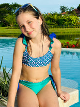 TATI BIKINI WITH GREEN AND BLUE POLKA DOTS