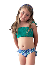 LUCIA BIKINI IN GREEN WITH POLKA DOT BOTTOM