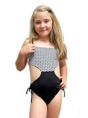 MONOKINI WITH BLACK & WHITE HEARTS WITH PINK
