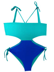 MONOKINI IN EMERALD GREEN & BLUE