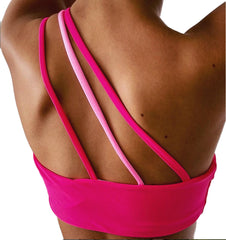 ASSYMMETRIC ONE SHOULDER BIKINI IN HOT PINK