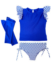 RASH GUARD SER IN BLUE AND POLKA DOT