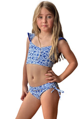 SABRINA BIKINI FRIDA PATTERN IN BLUE & WHITE