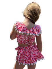 SEVILLE SKIRT FRIDA PATTERN IN RED