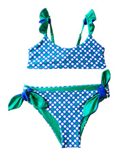 TATI BIKINI WITH GREEN AND BLUE POLKA DOTS