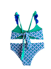 TATI BIKINI WITH GREEN AND BLUE POLKA DOTS