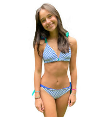 TRIANGLE BIKINI TATIANA BLUE POLA DOTS