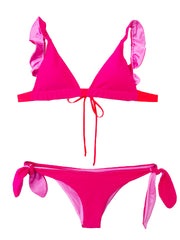 TATIANA TRIANGLE BIKINI IN PINK & HOT PINK