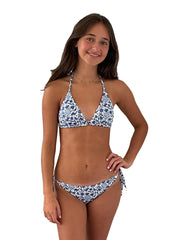 TRIANGLE TOP FRIDA BIKINI BLUE & WHITE