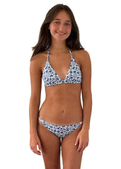 TRIANGLE TOP FRIDA BIKINI BLUE & WHITE