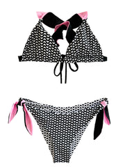 TATIANA TRIANGLE BIKINI IN HEARTS WITH PINK