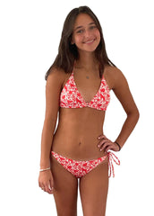 TRIANGLE TOP FRIDA BIKINI RED & WHITE