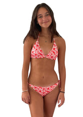TRIANGLE TOP FRIDA BIKINI RED & WHITE