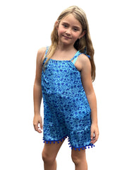 NICOLE DRESS FRIDA PATTERN IN BLUE & AQUA