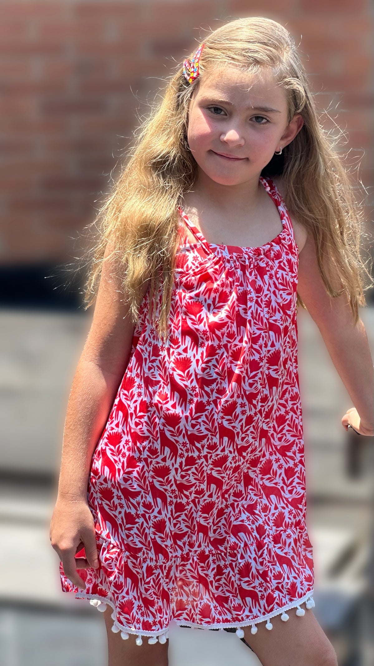 NICOLE DRESS FRIDA PATTERN IN RED